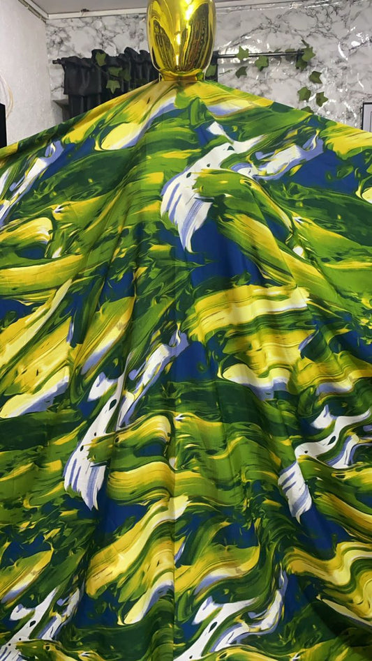 Vintage Crepe Material(per yard) - Green