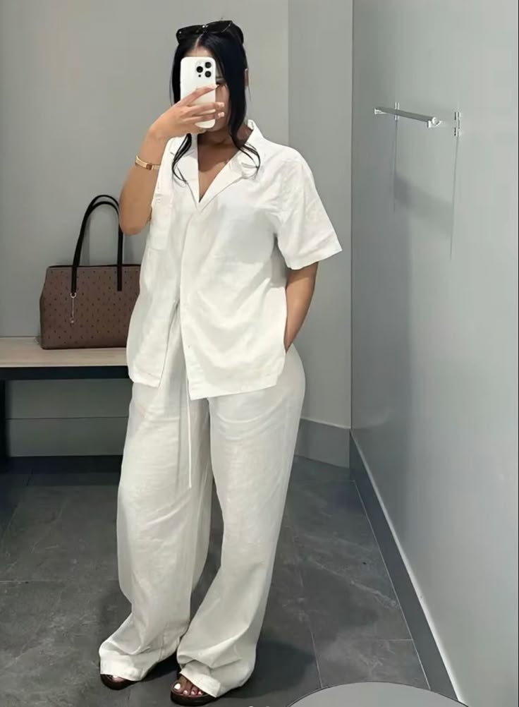 Minimalist Linen Two Piece Pants Set